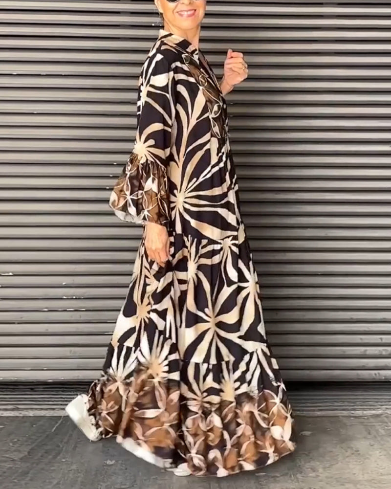 Loose-fitting printed vacation dress