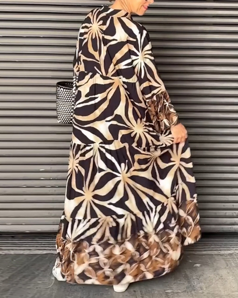 Loose-fitting printed vacation dress