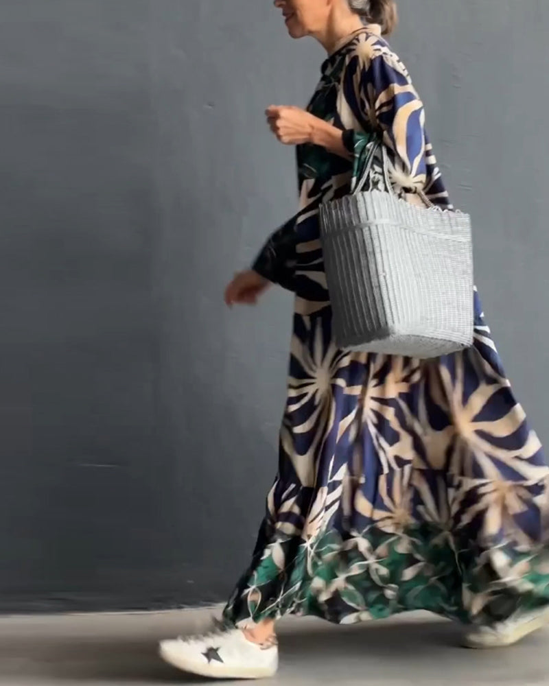 Loose-fitting printed vacation dress