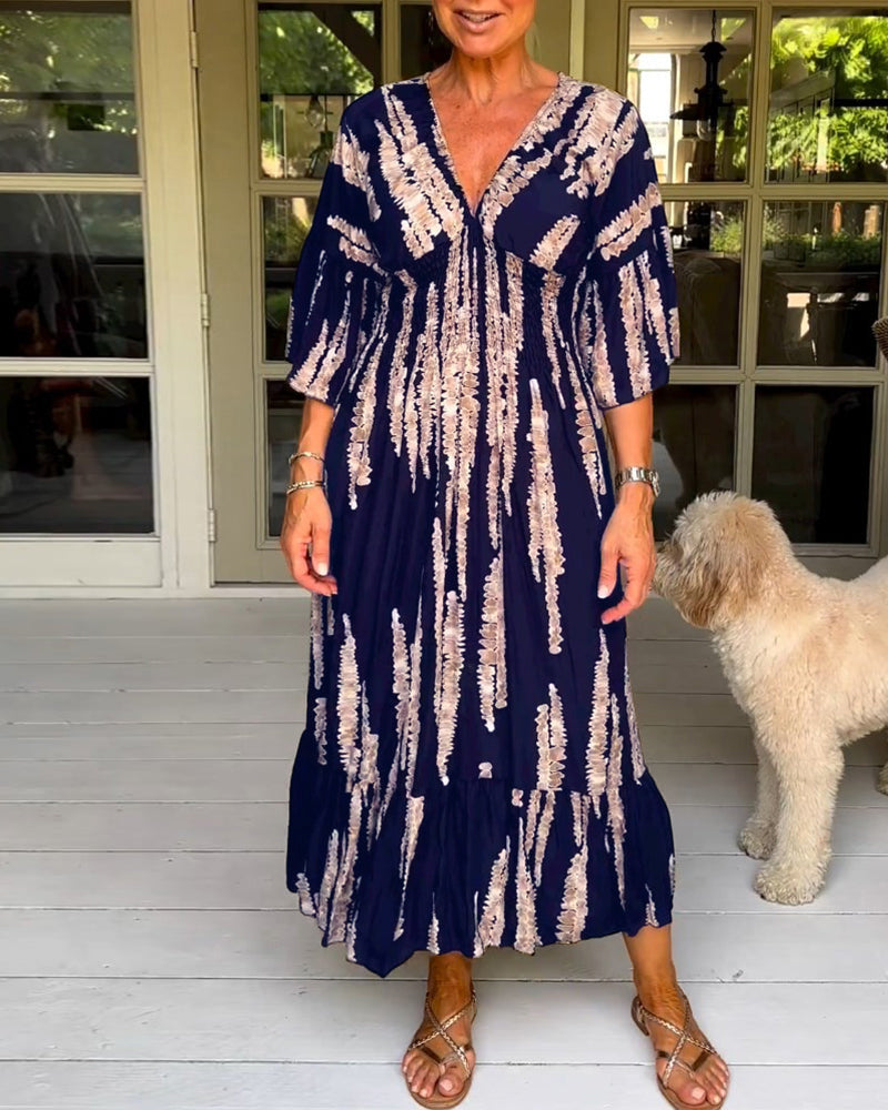Sara | 3/4 v-neck dress