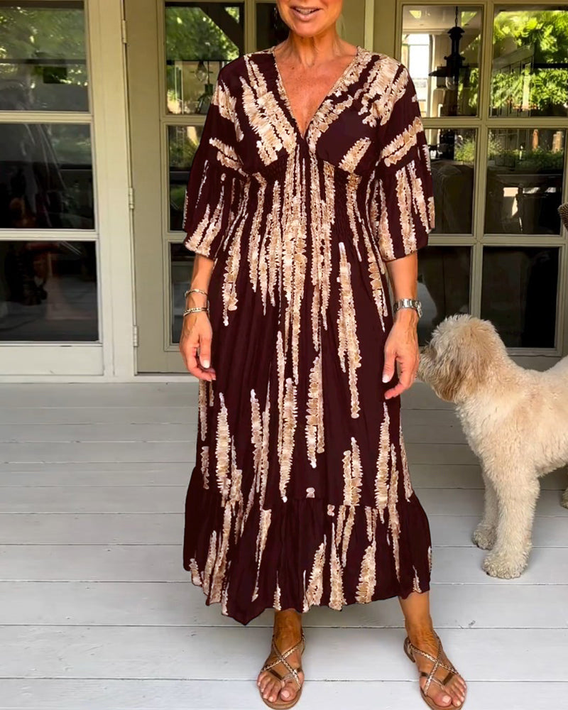 Sara | 3/4 v-neck dress