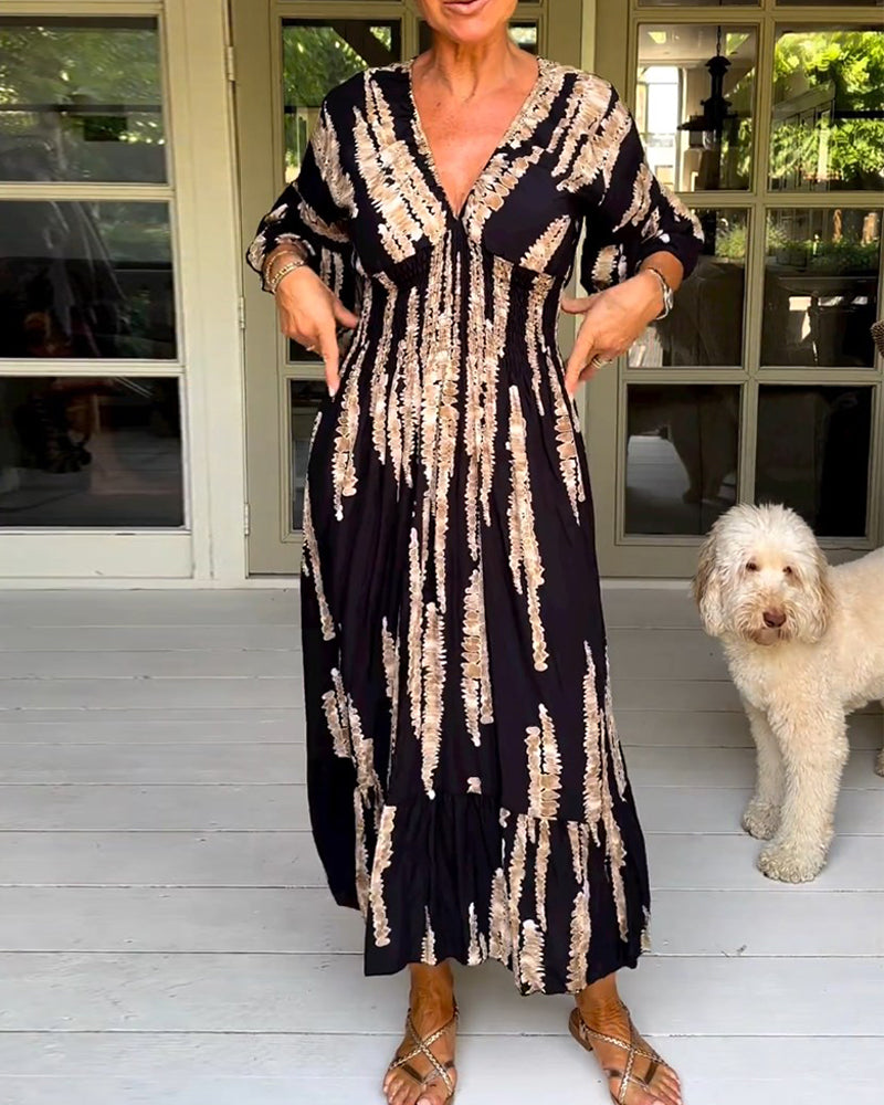 Sara | 3/4 v-neck dress