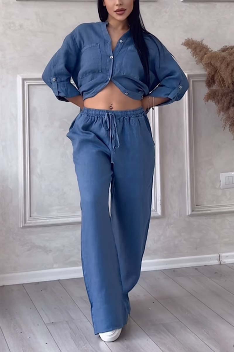 Kaylee™ Two-Piece Set with Cotton and Linen Pants