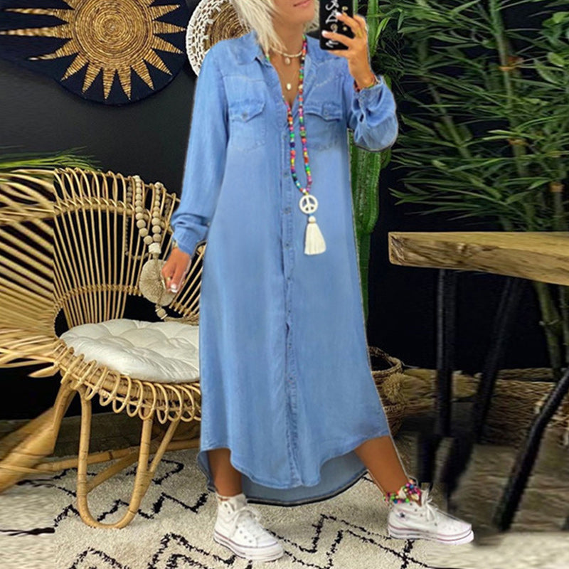 Lilla™ | Comfortable denim shirt dress