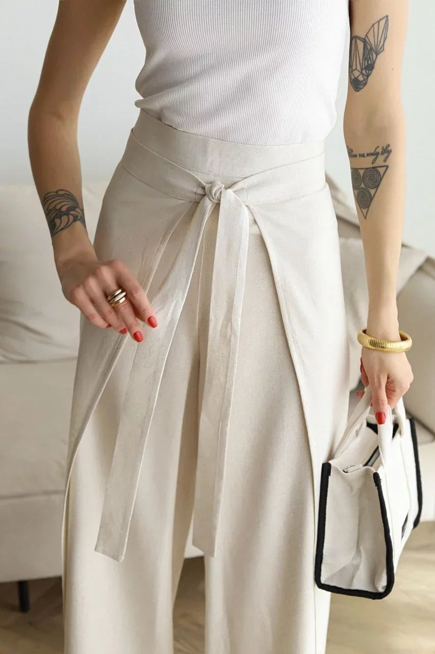Leona™️ | Flared linen trousers