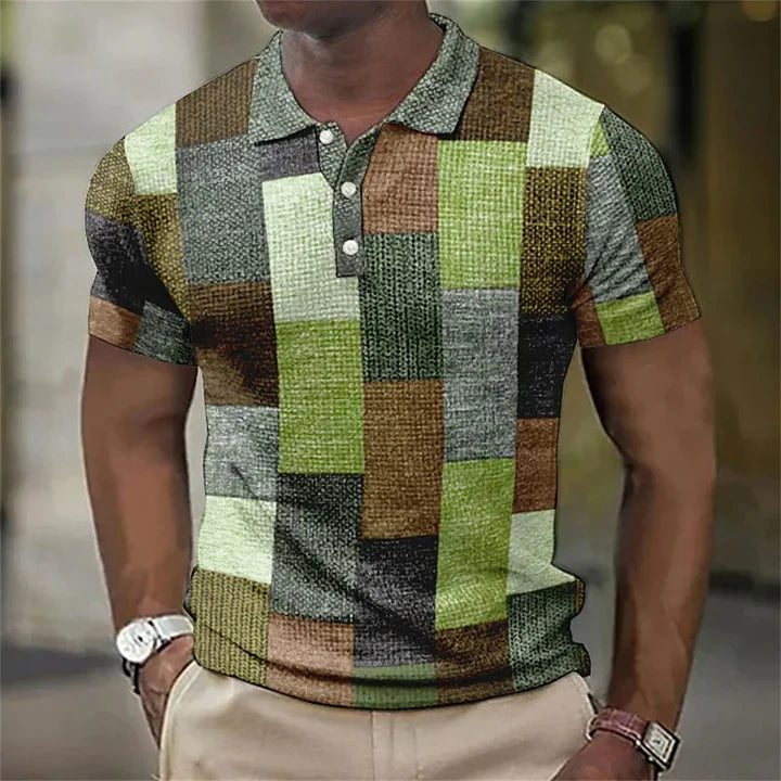 Lovi's™ Polo with short sleeves and plaid print