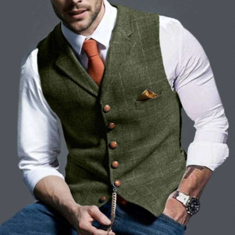 Robert™ Elegant Plaid Men's Vest
