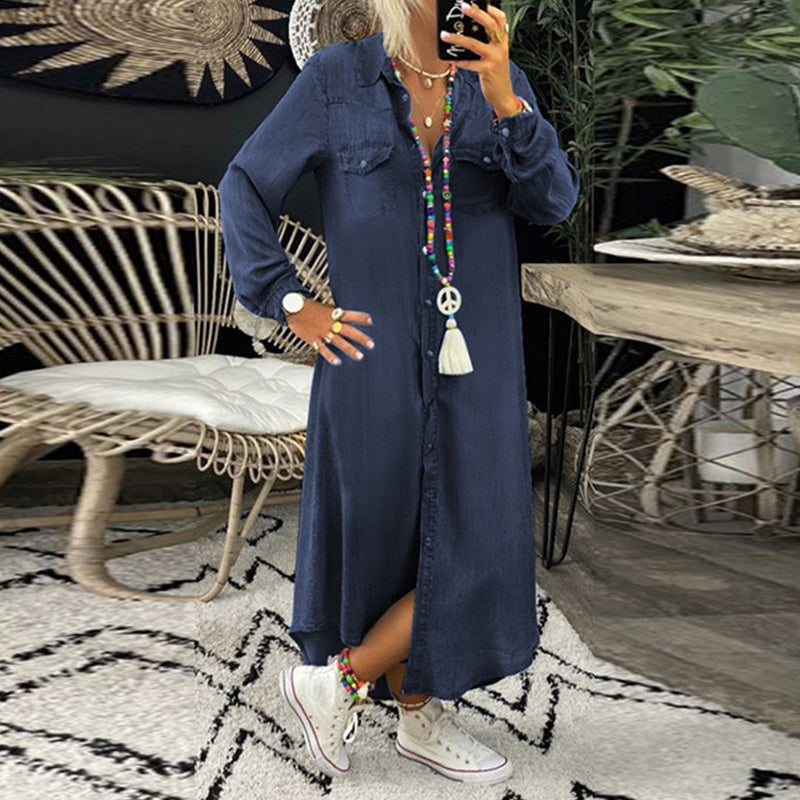Lilla™ | Comfortable denim shirt dress