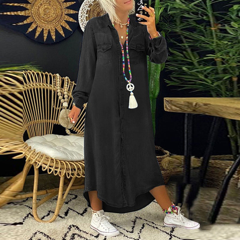 Lilla™ | Comfortable denim shirt dress