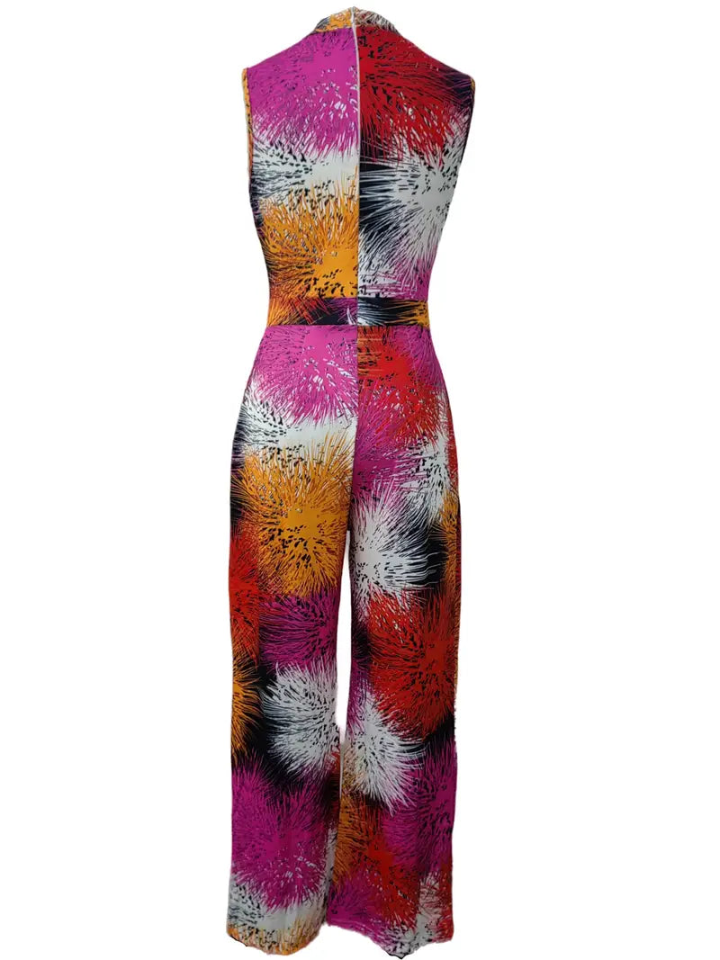 Floral Print Wide Leg Jumpsuit