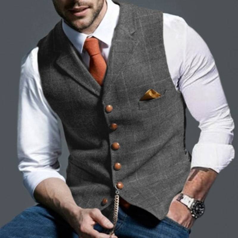 Robert™ Elegant Plaid Men's Vest