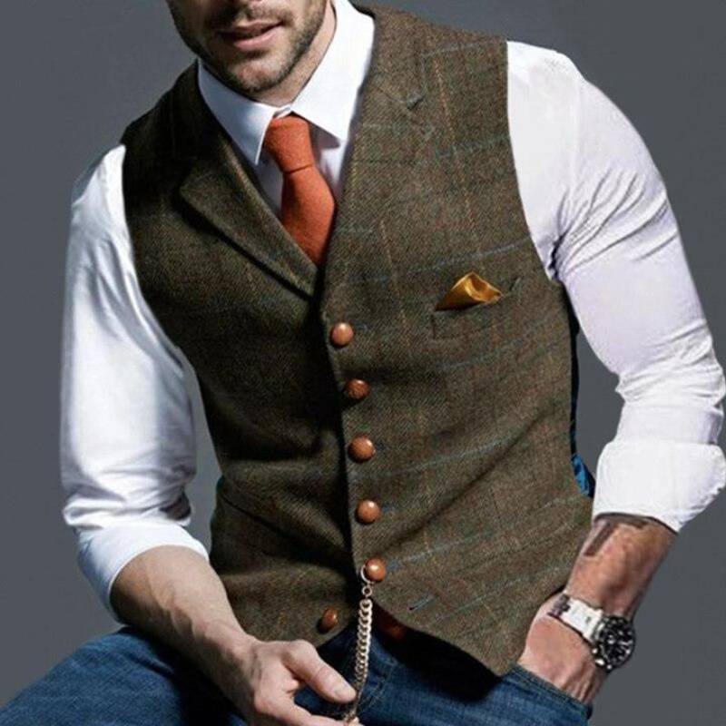 Robert™ Elegant Plaid Men's Vest