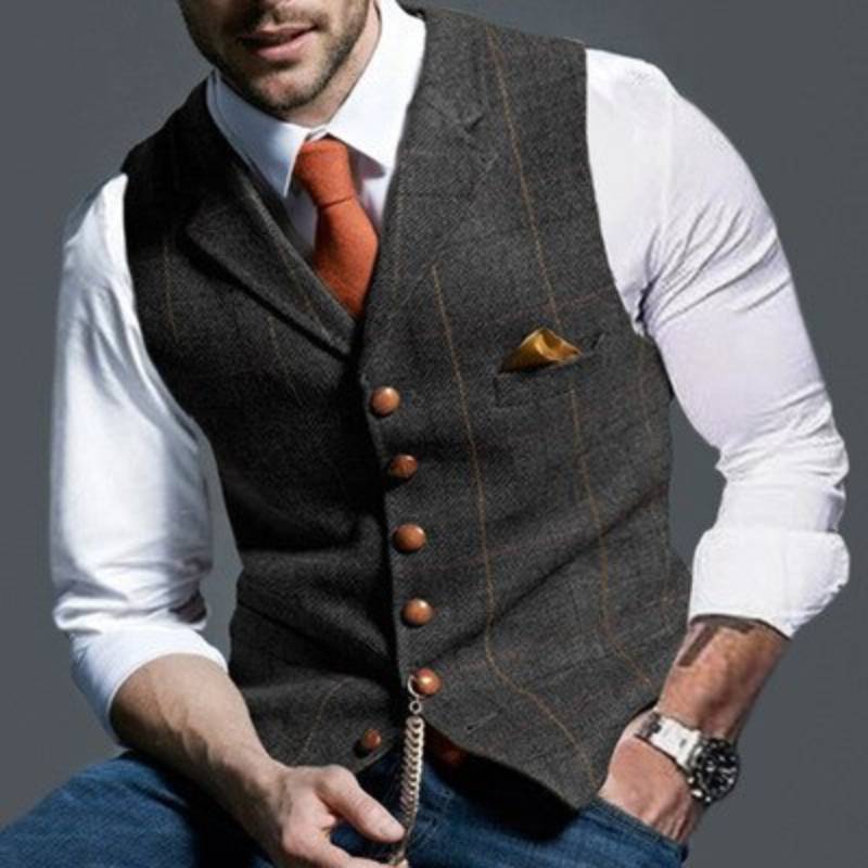 Robert™ Elegant Plaid Men's Vest