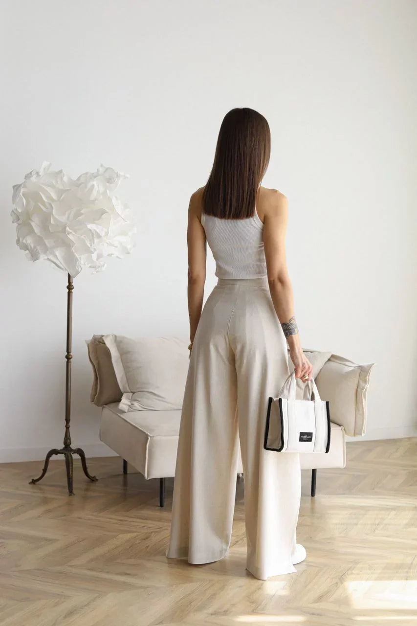 Leona™️ | Flared linen trousers