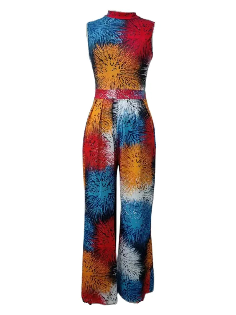 Floral Print Wide Leg Jumpsuit