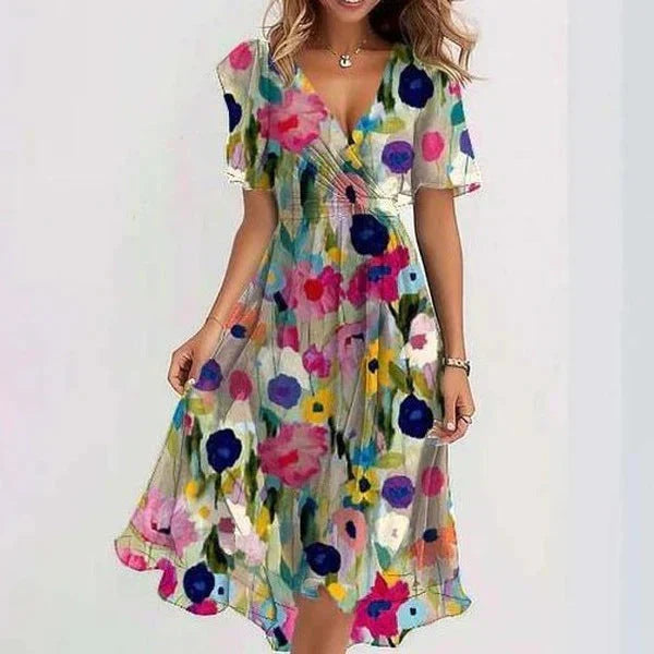 GRACE - Elegant dress with short sleeves