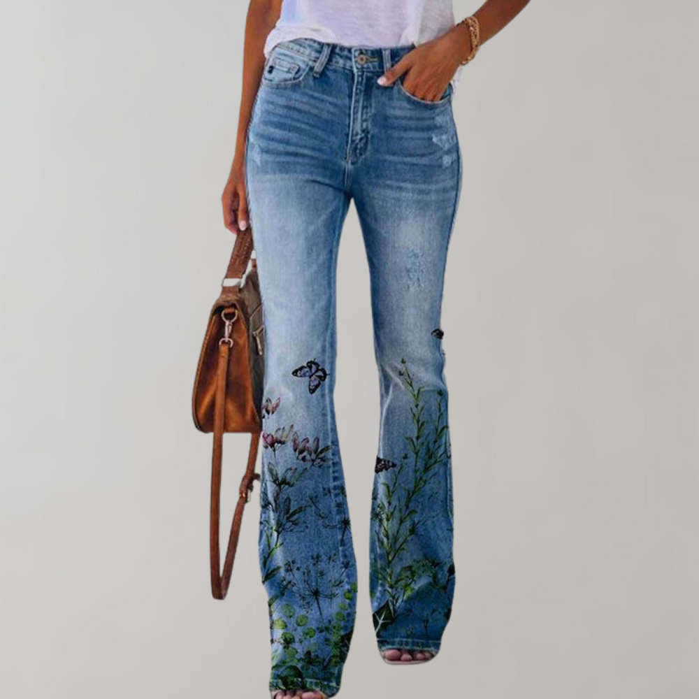 Frida - Super nice flared pants with button placket