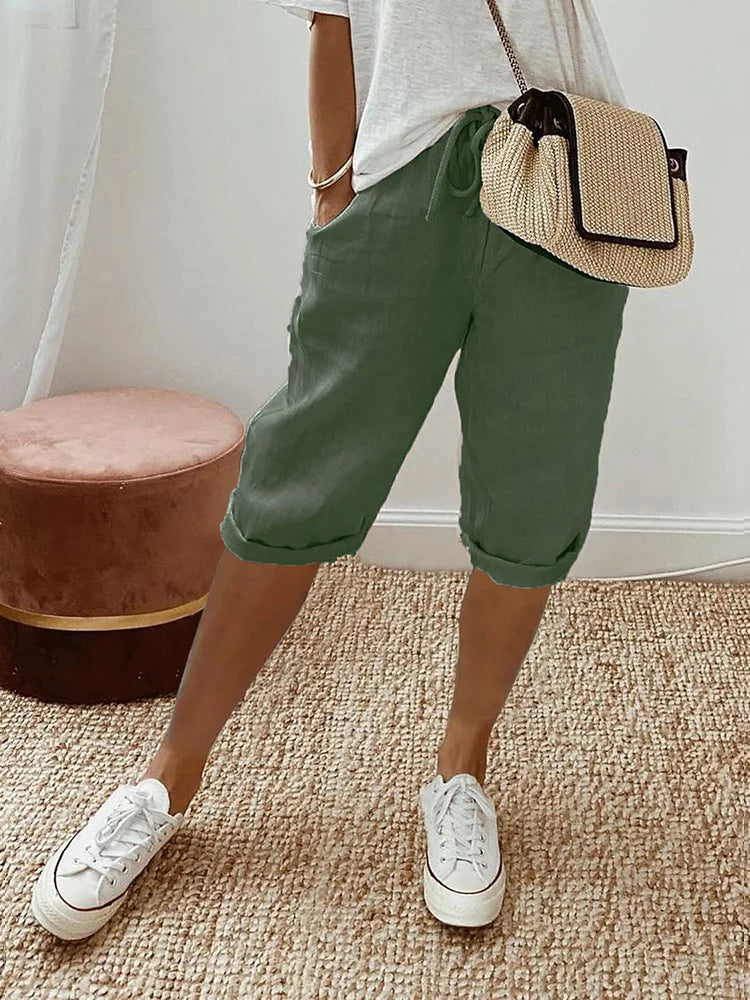 Rosa™ - Cotton linen ladies shorts