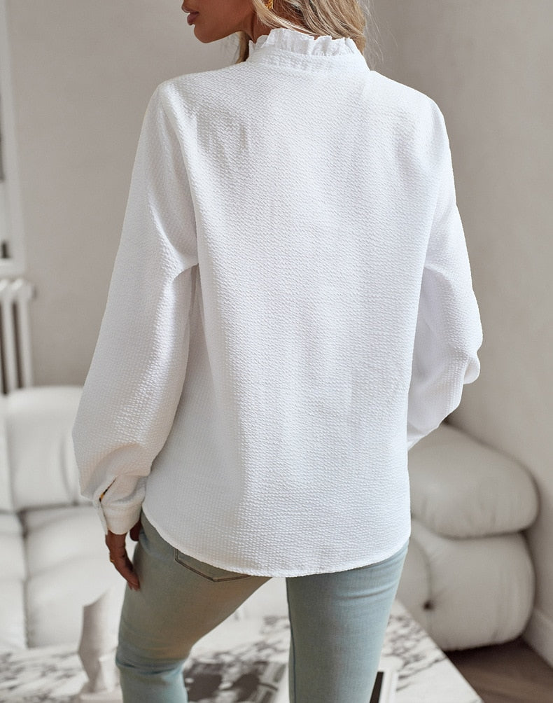 Lisbeth™ | Cuff Collar Designed Elegant Long Sleeve Blouse