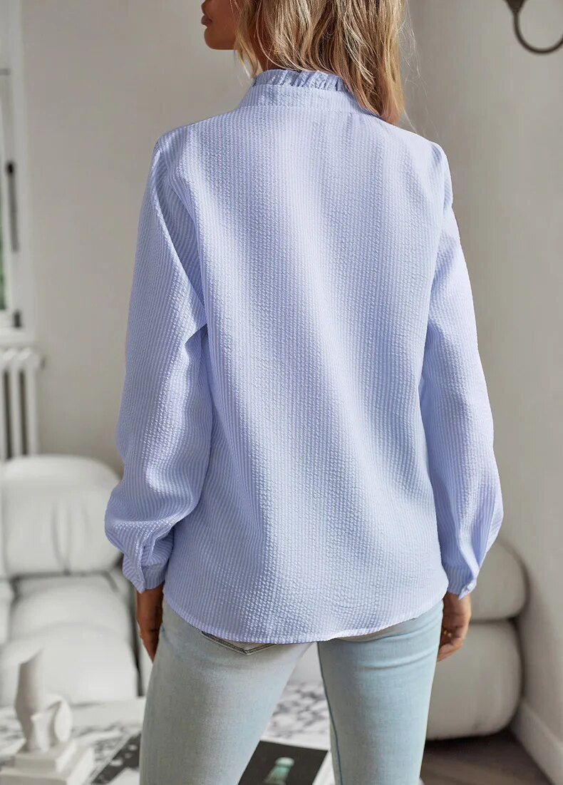 Lisbeth™ | Cuff Collar Designed Elegant Long Sleeve Blouse