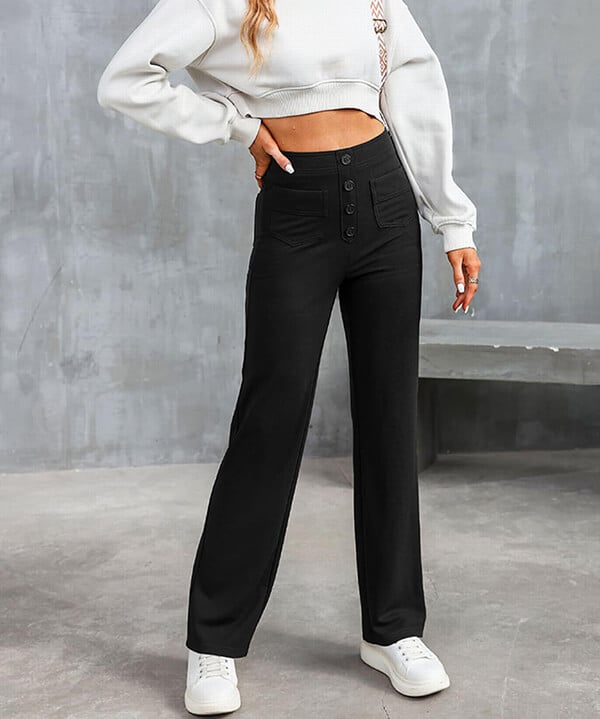 Senna - High-waisted elastic casual pants