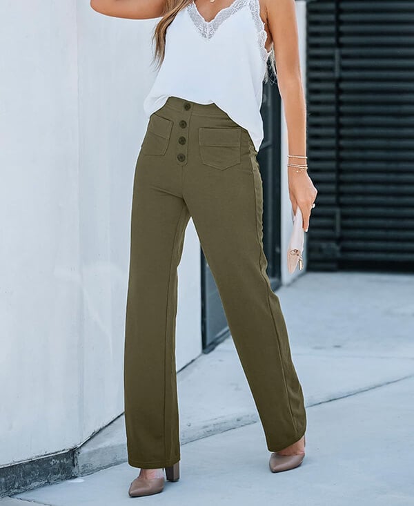 Senna - High-waisted elastic casual pants