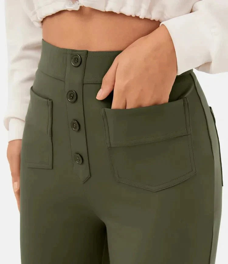 Senna - High-waisted elastic casual pants