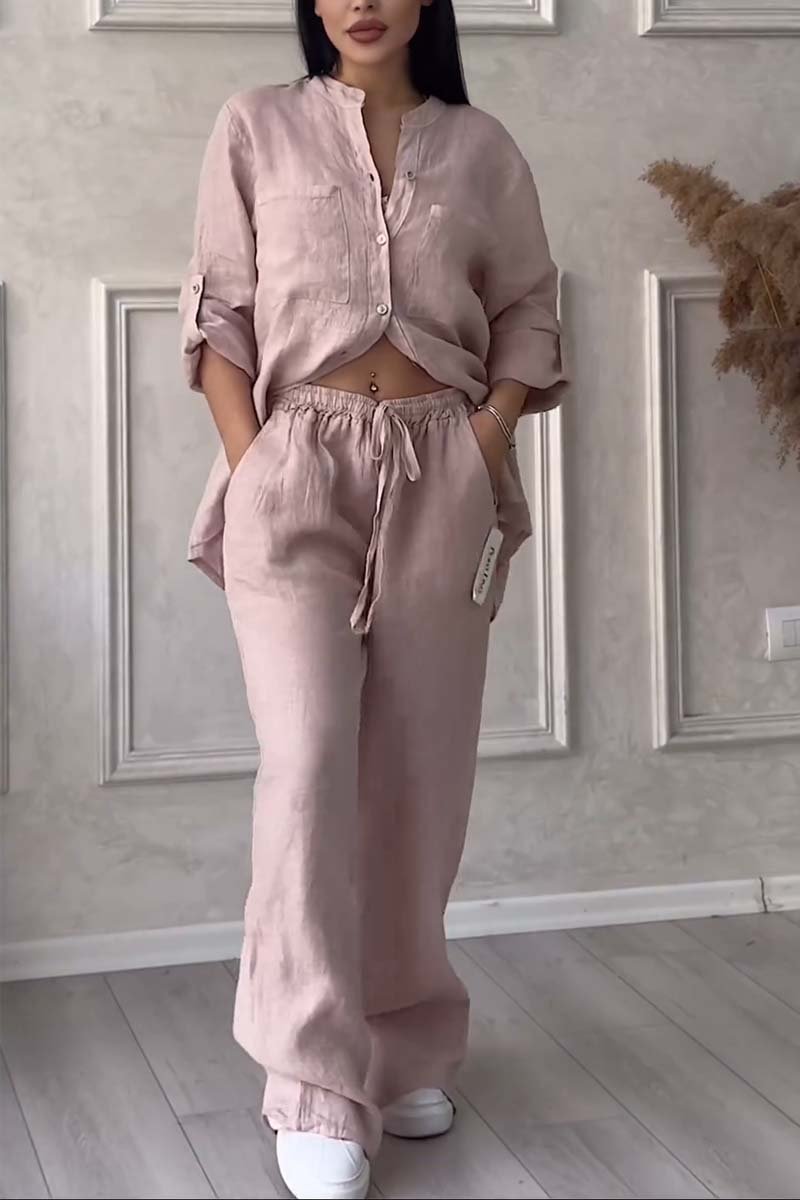 Kaylee™ Two-Piece Set with Cotton and Linen Pants
