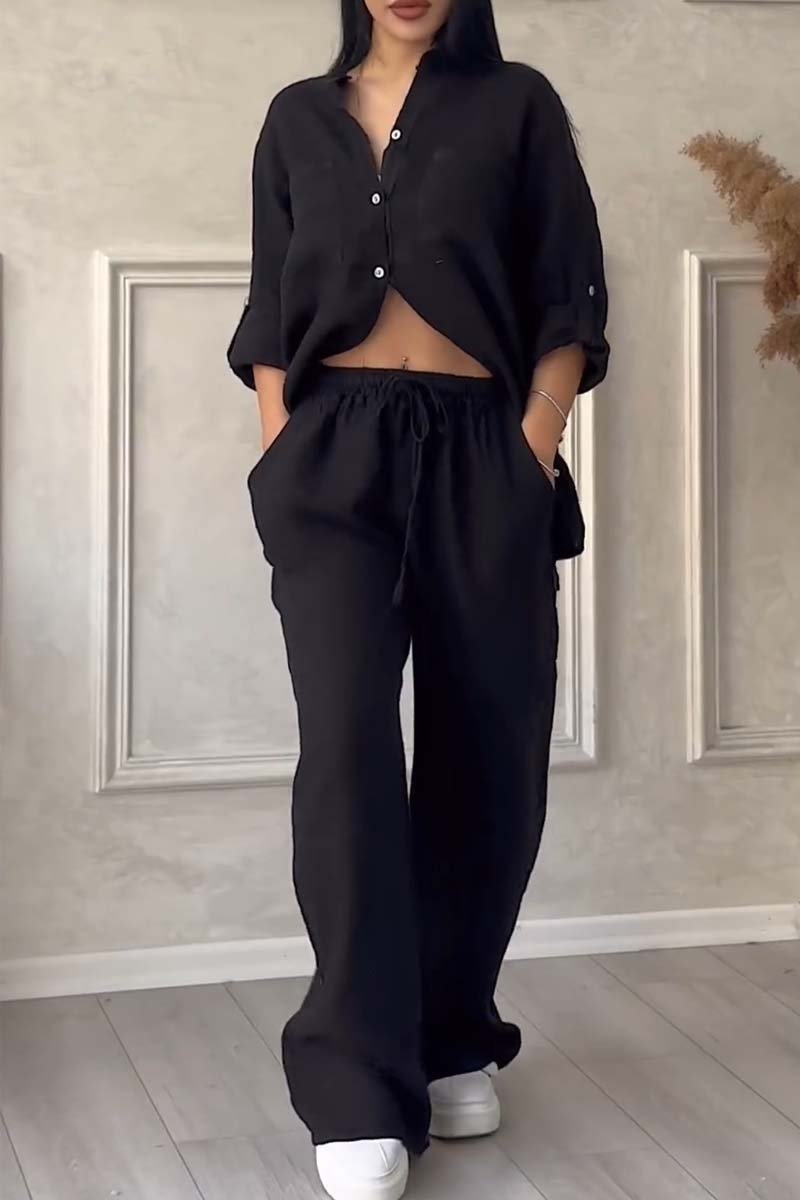 Kaylee™ Two-Piece Set with Cotton and Linen Pants