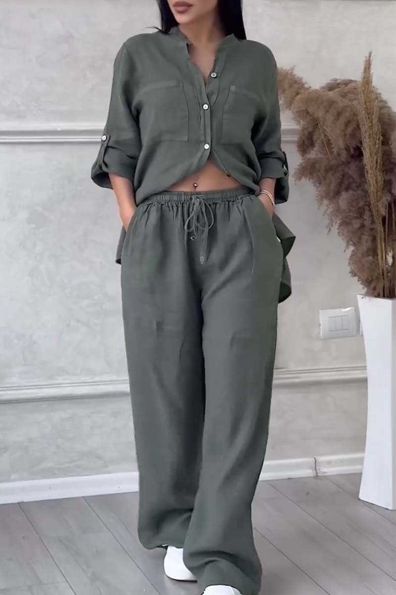 Kaylee™ Two-Piece Set with Cotton and Linen Pants