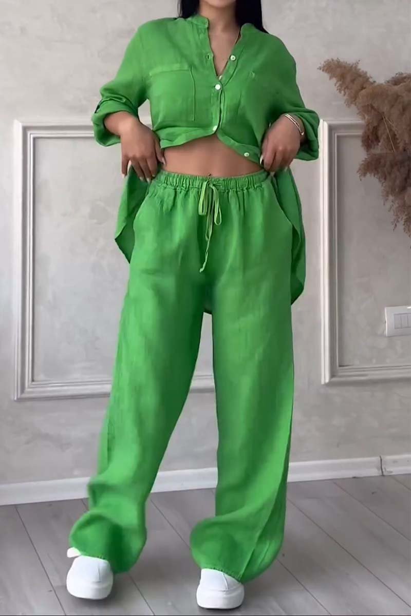 Kaylee™ Two-Piece Set with Cotton and Linen Pants