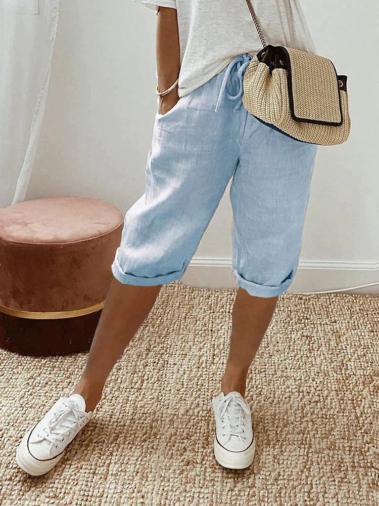 Rosa™ - Cotton linen ladies shorts