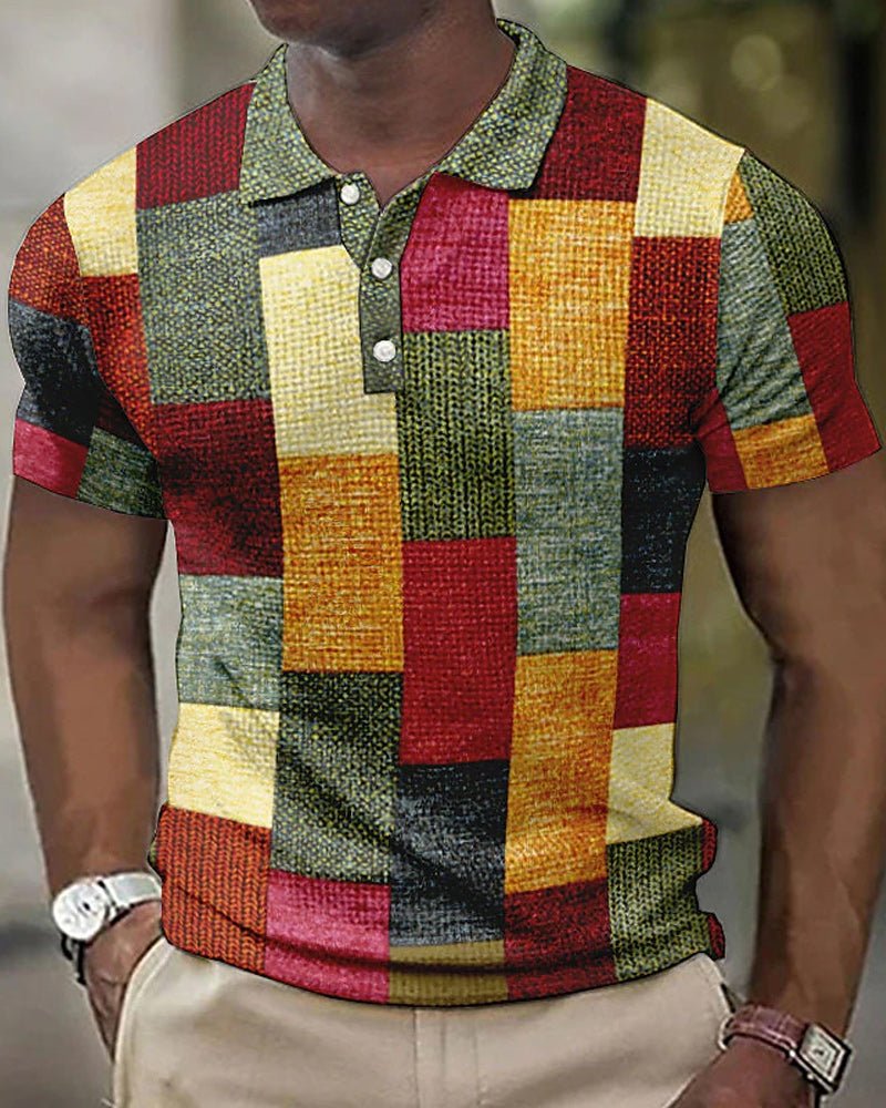 Lovi's™ Polo with short sleeves and plaid print