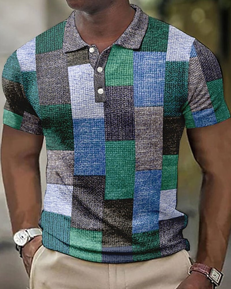 Lovi's™ Polo with short sleeves and plaid print