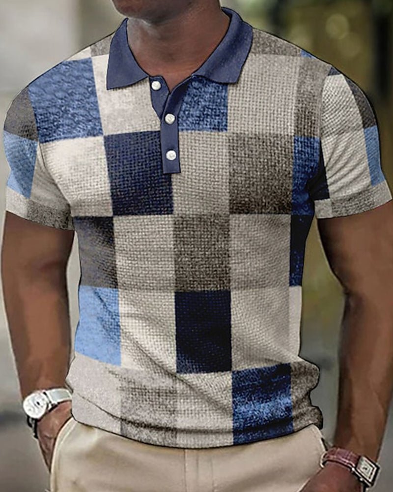 Lovi's™ Polo with short sleeves and plaid print