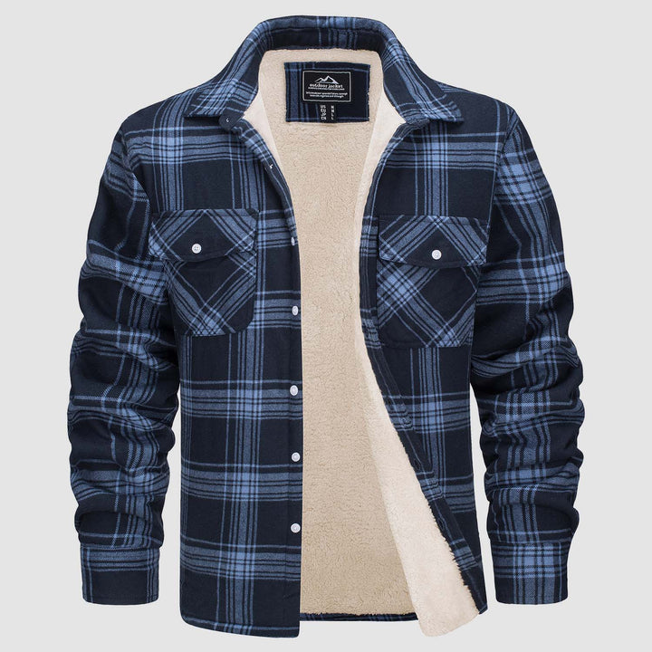 RUBEN™ Men's Sherpa shirt fleece-lined flannel jacket
