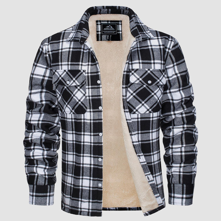 RUBEN™ Men's Sherpa shirt fleece-lined flannel jacket