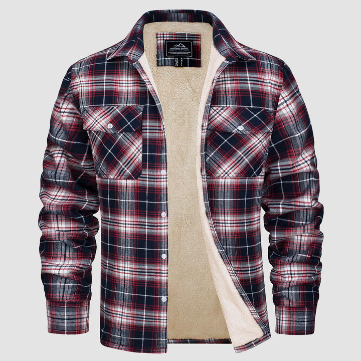RUBEN™ Men's Sherpa shirt fleece-lined flannel jacket