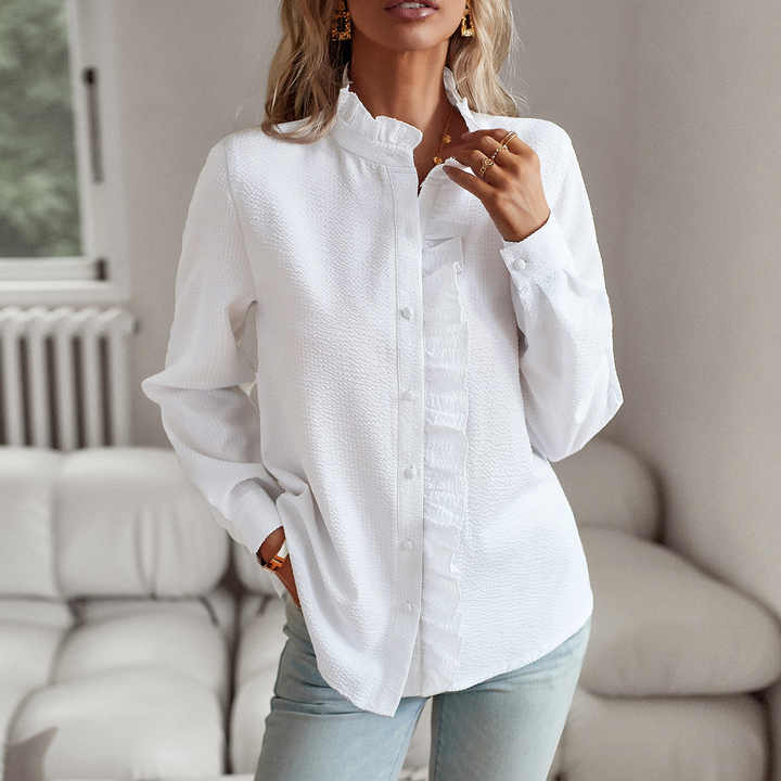 Lisbeth™ | Cuff Collar Designed Elegant Long Sleeve Blouse