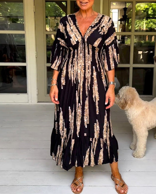 Sara | 3/4 v-neck dress