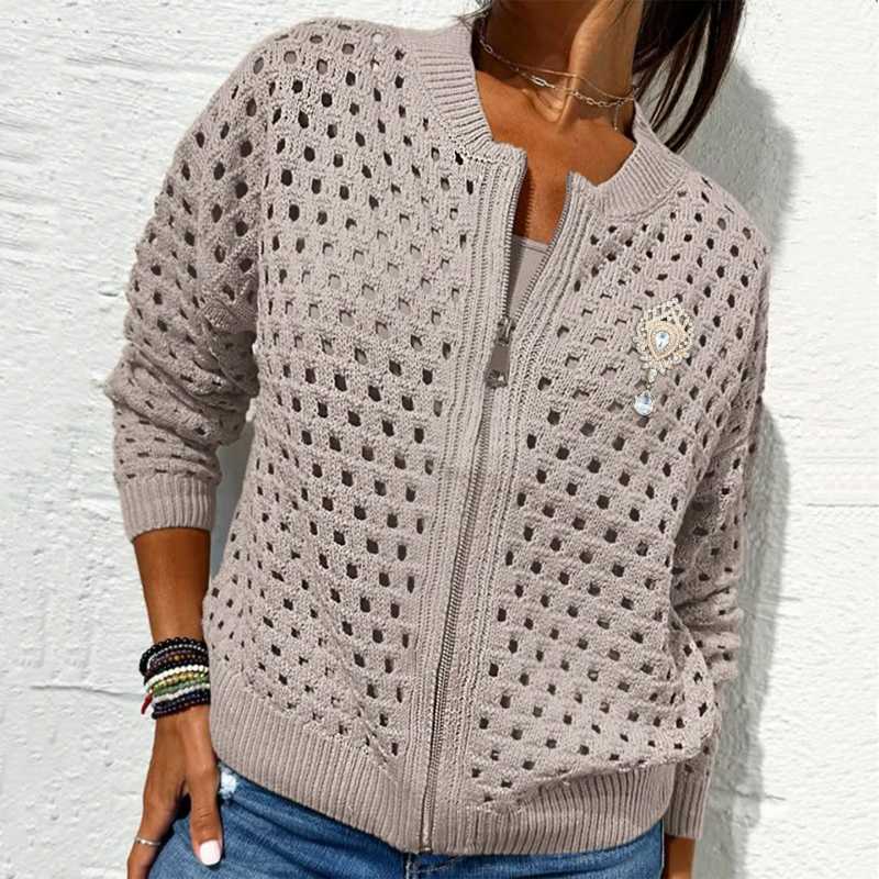 Oakley Casual Hollow-Knit Cardigan with Zip