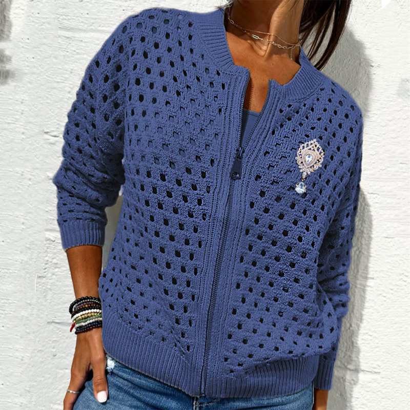 Oakley Casual Hollow-Knit Cardigan with Zip