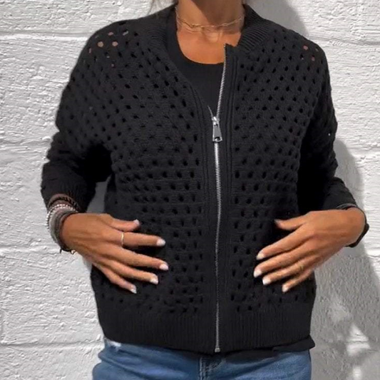 Oakley Casual Hollow-Knit Cardigan with Zip