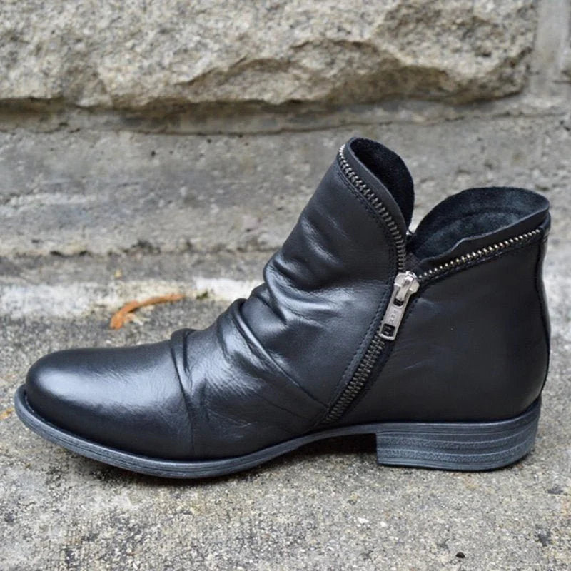 Viannele | Leather boots with zipper